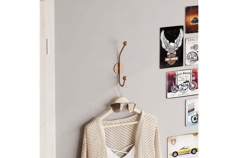 Metalkrog til Væg Næsehorn Kobber - Kobber - Opbevaring - Tøjopbevaring - Knagerækker