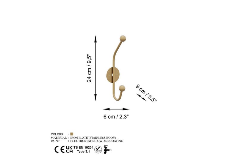 Metalkrog til Væg Næsehorn Rany - Rany - Opbevaring - Tøjopbevaring - Knagerækker