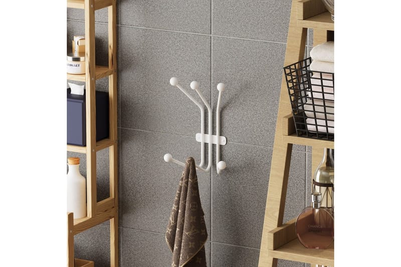 Metalkrog til Væg Narwanire Hvid - Hvid - Opbevaring - Tøjopbevaring - Knagerækker