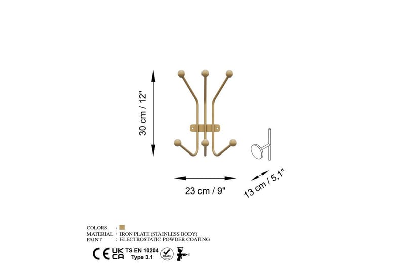 Metalkrog til Væg Narwanire Rany - Rany - Opbevaring - Tøjopbevaring - Knagerækker