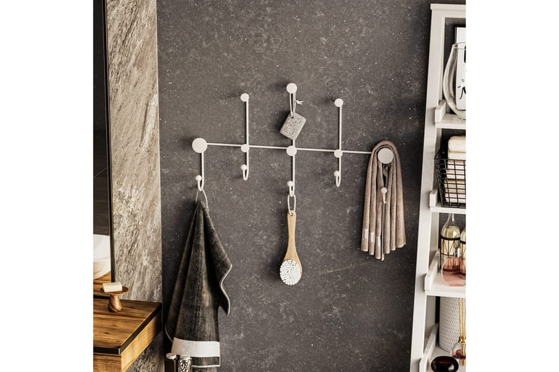 Metalkrog til Væg Ranjita Hvid - Hvid - Opbevaring - Tøjopbevaring - Knagerækker