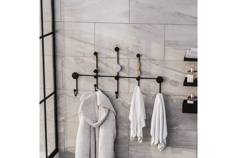 Metalkrog til Væg Ranjita Sort - Sort - Opbevaring - Tøjopbevaring - Knagerækker