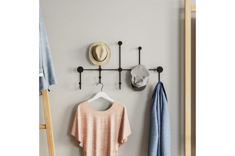 Metalkrog til Væg Ranjita Sort - Sort - Opbevaring - Tøjopbevaring - Knagerækker