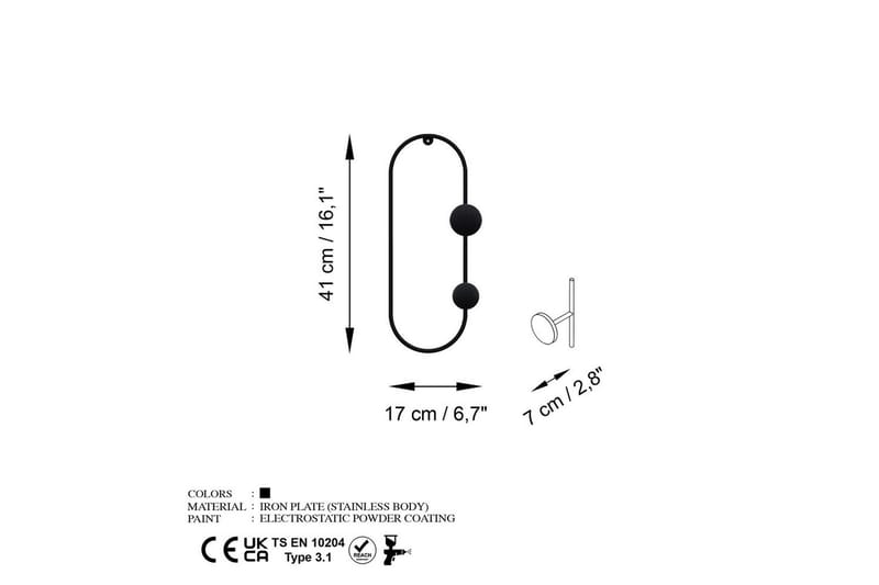 Metalkrog til Væg Sota Sort - Sort - Opbevaring - Tøjopbevaring - Knagerækker