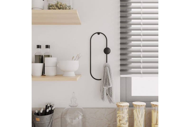 Metalkrog til Væg Sota Sort - Sort - Opbevaring - Tøjopbevaring - Knagerækker