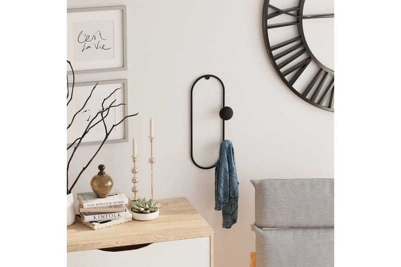 Metalkrog til Væg Sota Sort - Sort - Opbevaring - Tøjopbevaring - Knagerækker