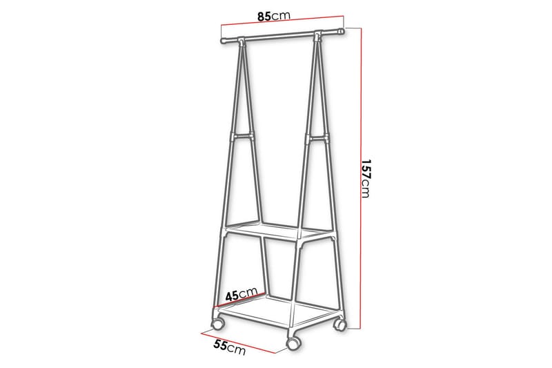 Olazen Tøjstativ 85 cm - Sort - Opbevaring - Tøjopbevaring - Knagerækker - Tøjstativ