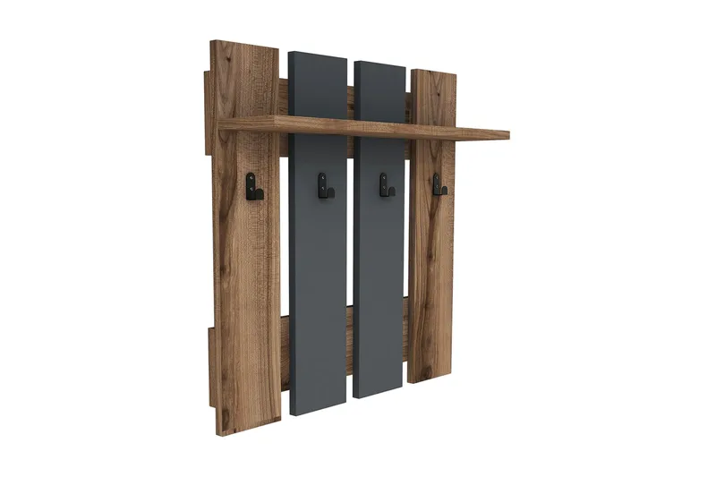 Puqa Design tøjhænger, Valnød / Mørkegrå