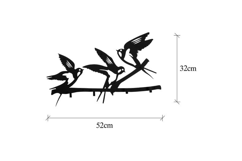 Salcuta Tøjkroge 52x32 cm - Sort - Opbevaring - Tøjopbevaring - Knagerækker
