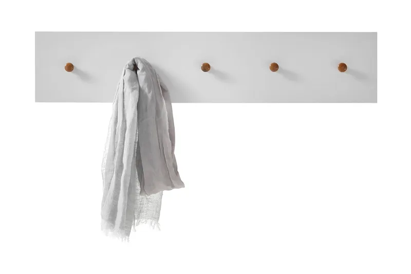Siraaj Foyerpanel 97 cm - Hvid/Eg - Opbevaring - Tøjopbevaring - Knagerækker