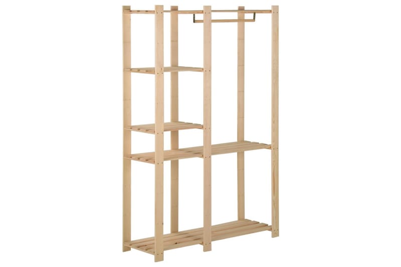 tøjstativ 100x38x170 cm massivt fyrretræ - Brun - Opbevaring - Tøjopbevaring - Knagerækker - Tøjstativ