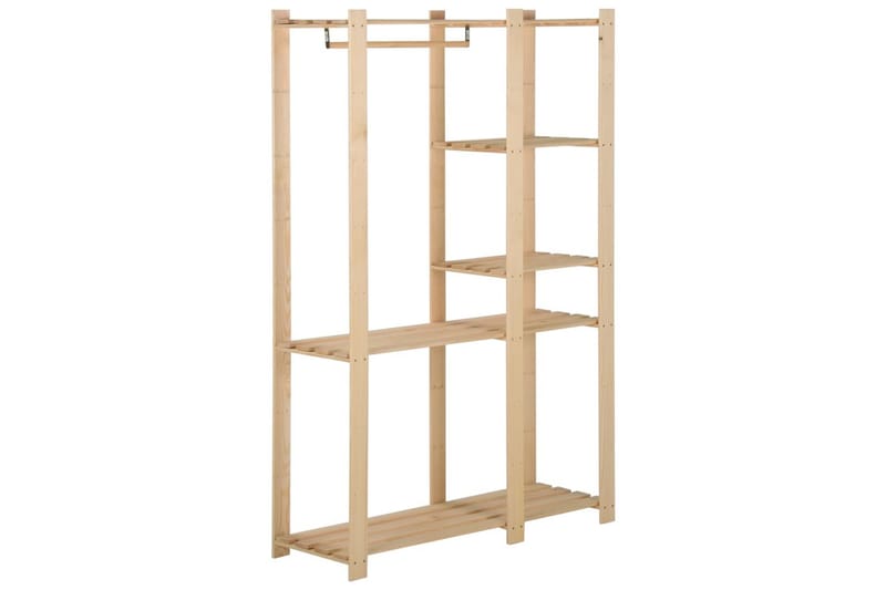 tøjstativ 100x38x170 cm massivt fyrretræ - Brun - Opbevaring - Tøjopbevaring - Knagerækker - Tøjstativ