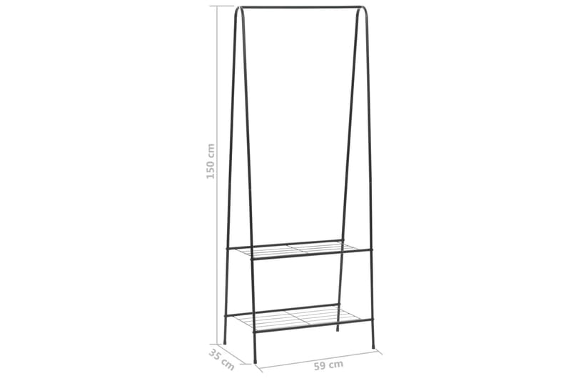 Tøjstativ 59 X 35 X 150 Cm Sort - Sort - Opbevaring - Tøjopbevaring - Knagerækker - Knage