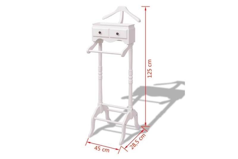 Tøjstativ Med Kabinet Træ Hvid - Hvid - Tøjstativ - Tørrestativ - Knagerækker