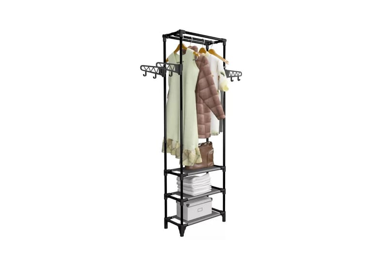 Tøjstativ Stål Og Uvævet Stof 55 X 28,5 X 175 Cm Sort - Sort - Opbevaring - Tøjopbevaring - Knagerækker - Knage