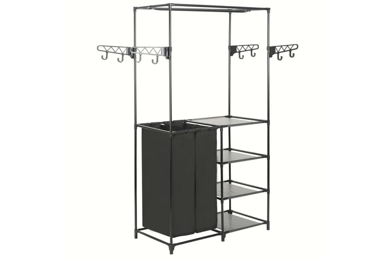 Tøjstativ Stål Og Uvævet Stof 87 X 44 X 158 Cm Sort - Sort - Opbevaring - Tøjopbevaring - Knagerækker - Knage