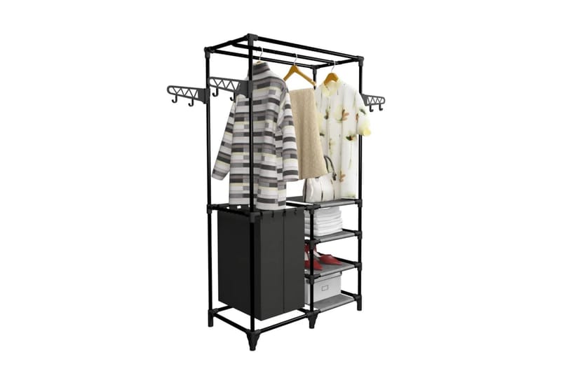 Tøjstativ Stål Og Uvævet Stof 87 X 44 X 158 Cm Sort - Sort - Opbevaring - Tøjopbevaring - Knagerækker - Knage