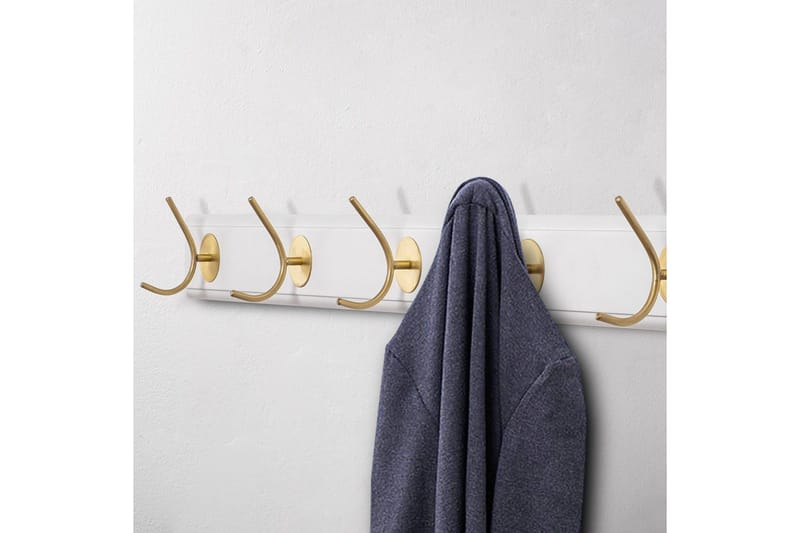 Trævægkrog Ranvir Hvid / Rany - 100 x 7 x 8 - Opbevaring - Tøjopbevaring - Knagerækker