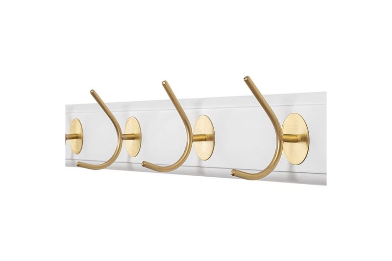 Trævægkrog Ranvir Hvid / Rany - 100 x 7 x 8 - Opbevaring - Tøjopbevaring - Knagerækker