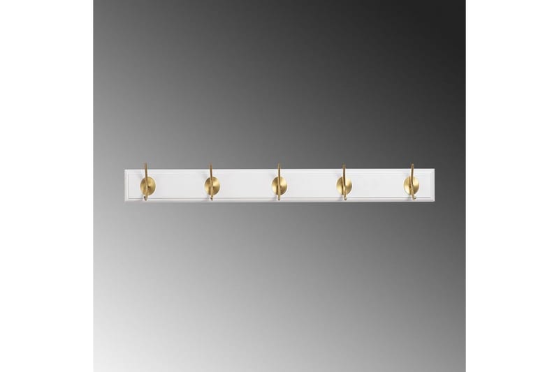 Trævægkrog Ranvir Hvid / Rany - 65 x 7 x 8 - Opbevaring - Tøjopbevaring - Knagerækker