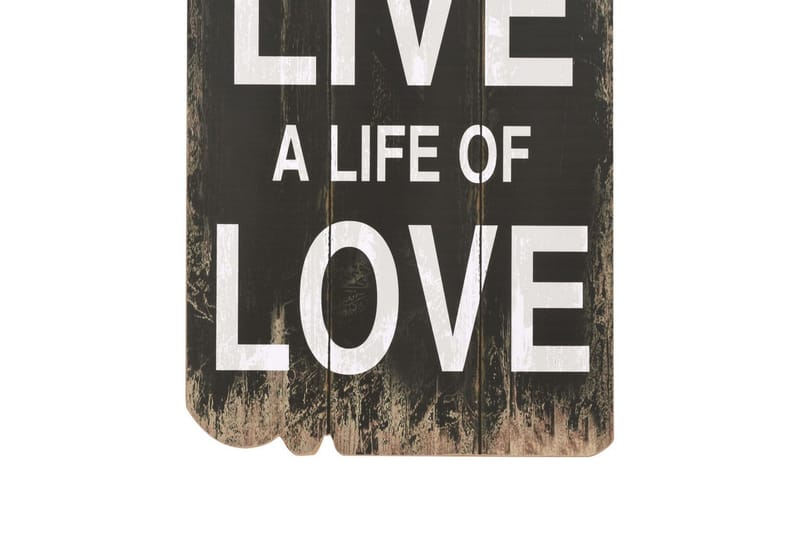 Vægmonteret Knagerække Med 6 Knager Love Life 120 X 40 Cm - Flerfarvet - Opbevaring - Tøjopbevaring - Knagerækker - Knage