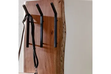 Vægreol Wohnling Massivt træ kant vægmonteret knagerække 35x100 cm industriel - Opbevaring - Tøjopbevaring - Knagerækker - Tøjstativ