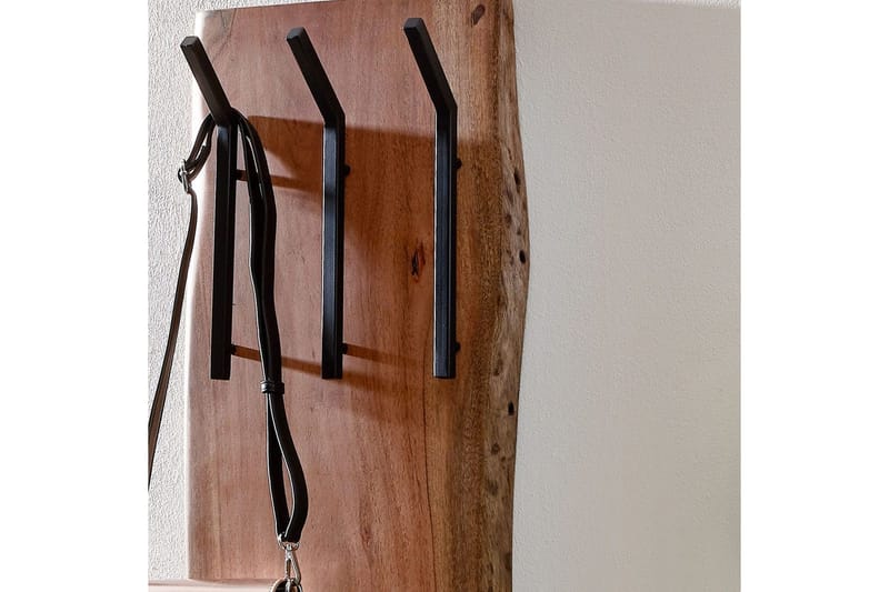 Vægreol Wohnling Massivt træ kant vægmonteret knagerække 35x100 cm industriel - Opbevaring - Tøjopbevaring - Knagerækker - Tøjstativ