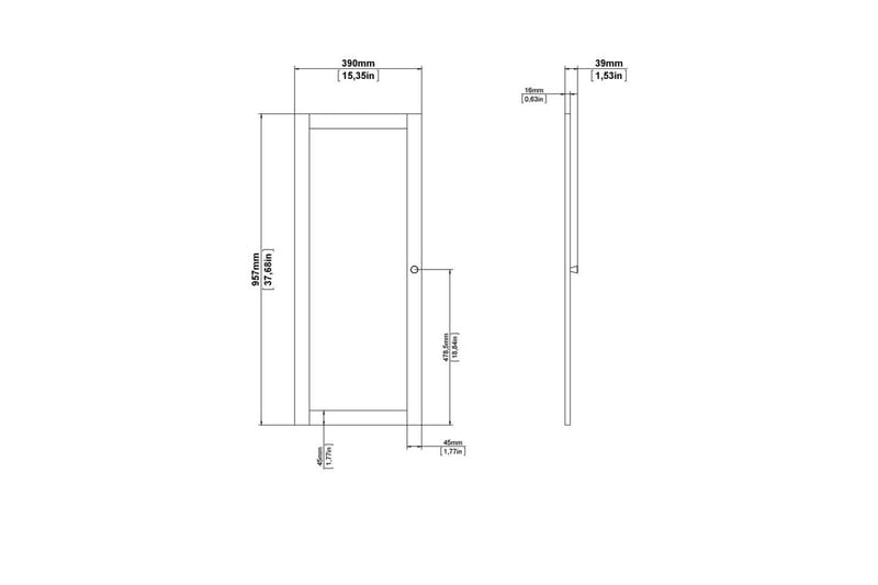 Trysil Dør til Reol 39x95,7 cm - Hvid - Opbevaring - Hylder & Reoler