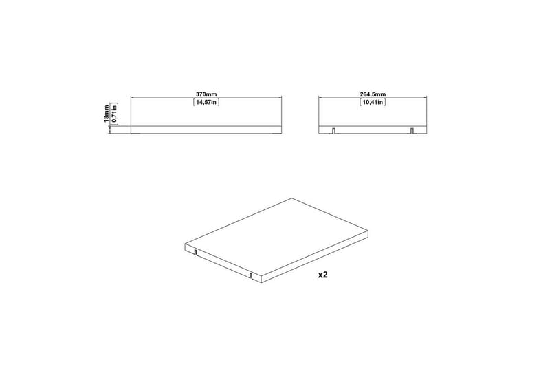 Trysil Hyldebrædt 37 cm - Brun - Opbevaring - Hylder & Reoler