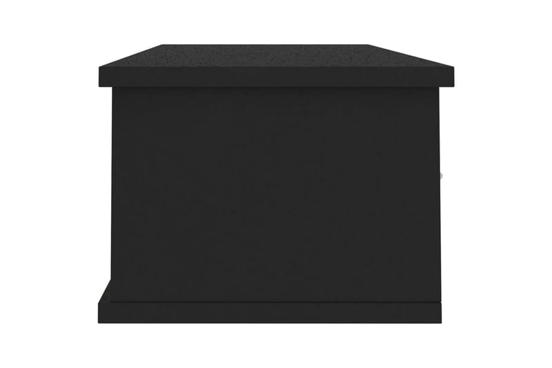 Vægskab med skuffer 90 x 26 x 18,5 cm spånplade sort - Sort - Væghængt opbevaring