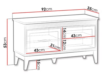 Zeylor Skoskab 92 cm - beige med natureg og guld-kobberfarvede detaljer - Opbevaring - Entréopbevaring