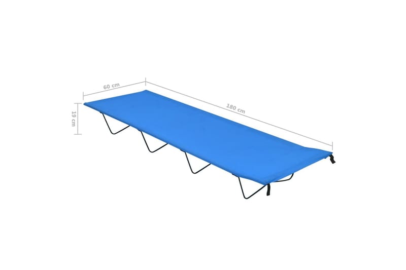 campingseng 180x60x19 cm oxfordstof og stål blå - Blå - Sport & fritid - Camping & vandring - Campingmøbler