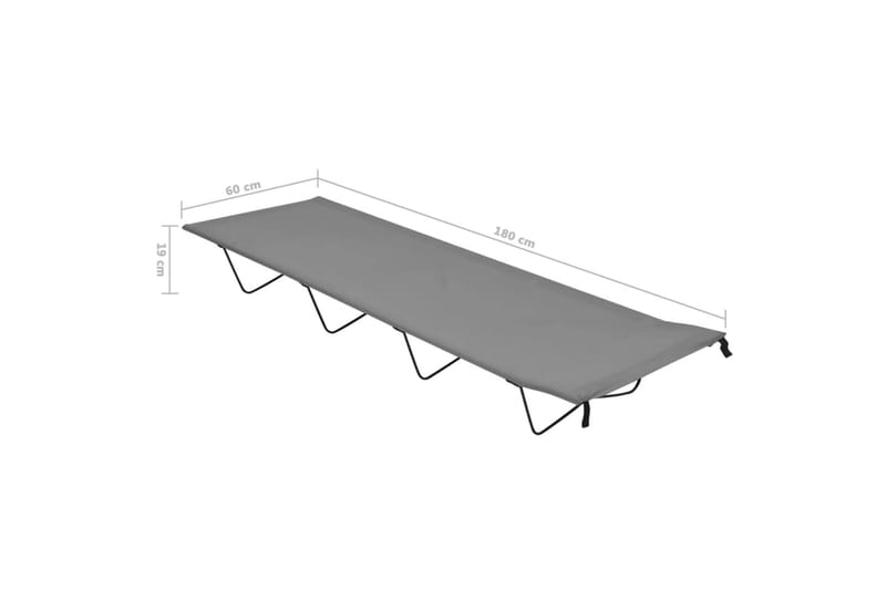 campingseng 180x60x19 cm oxfordstof og stål grå - Grå - Sport & fritid - Camping & vandring - Campingmøbler