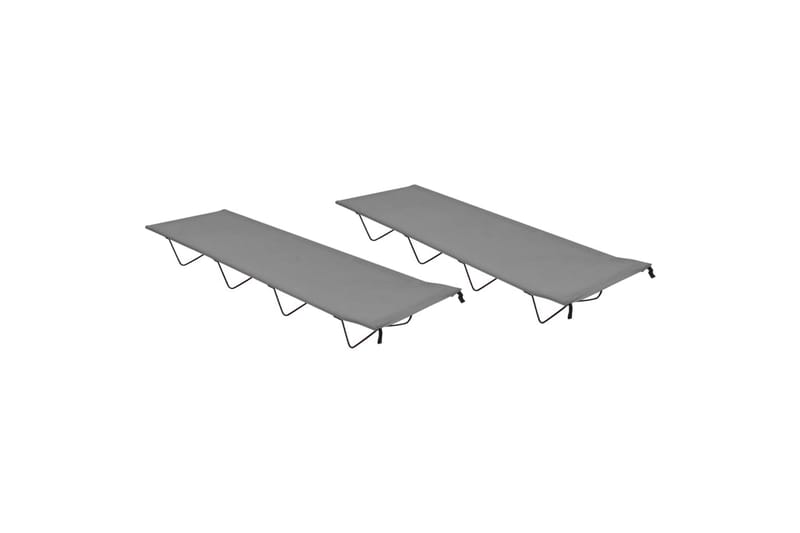 campingsenge 2 stk. 180x60x19 cm oxfordstof og stål grå - Grå - Sport & fritid - Camping & vandring - Campingmøbler