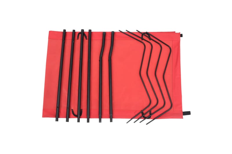 campingsenge 2 stk. 180x60x19 cm oxfordstof og stål rød - Rød - Sport & fritid - Camping & vandring - Campingmøbler