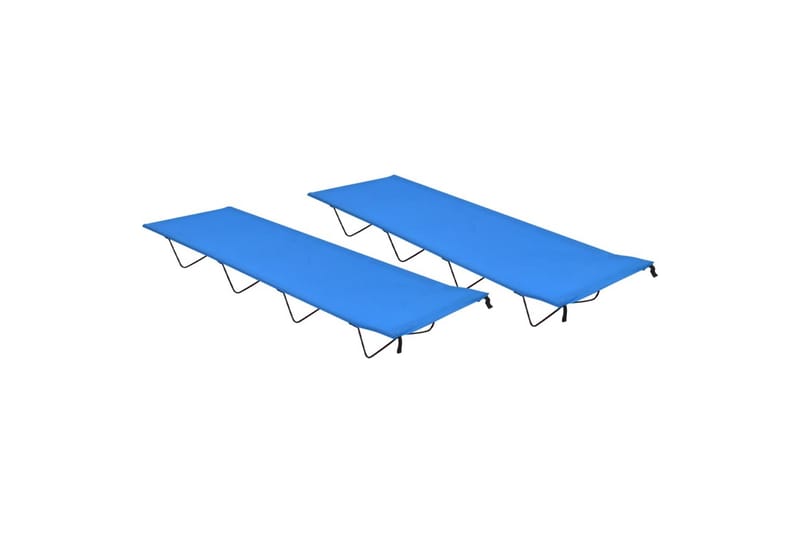 campingsenge 2 stk.180x60x19 cm oxfordstof og stål blå - Blå - Sport & fritid - Camping & vandring - Campingmøbler