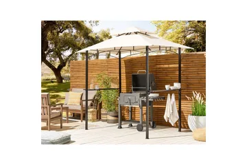Lusthus Beliani Naro Beige/svart Beige||Black - Havemøbler - Solafskærmning - Havepavilloner - Pavillon med tag