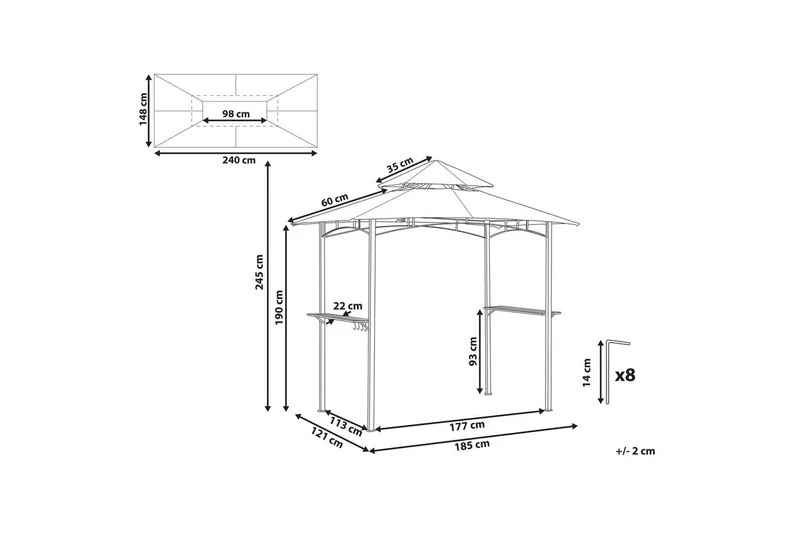 Lusthus Beliani Naro Beige/svart Beige||Black - Have - Udestue & fritidshus - Lysthus