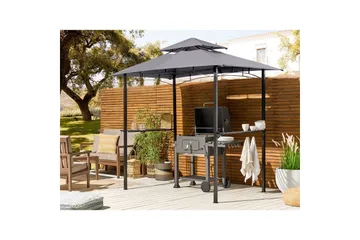 Lusthus Beliani Naro Beige/svart Grey||Black - Havemøbler - Solafskærmning - Havepavilloner - Pavillon med tag