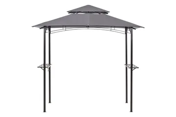 Lusthus Beliani Naro Beige/svart Grey||Black - Havemøbler - Solafskærmning - Havepavilloner - Pavillon med tag