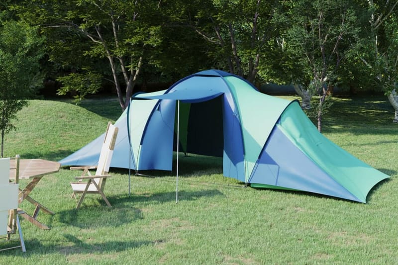 campingtelt 6 personer blå og grøn - Blå - Sport & fritid - Camping & vandring - Telt