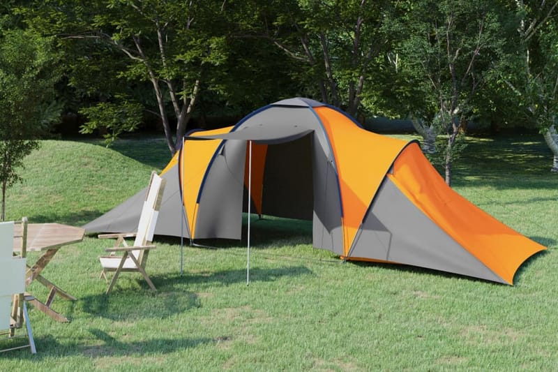 campingtelt 6 personer grå og orange - Grå - Sport & fritid - Camping & vandring - Telt