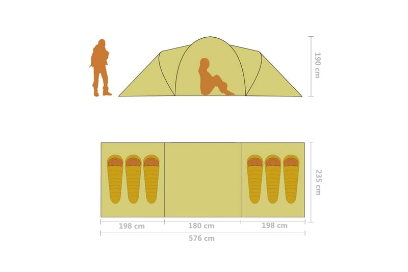 campingtelt 6 personer blå og lyseblå - Blå - Sport & fritid - Camping & vandring - Telt