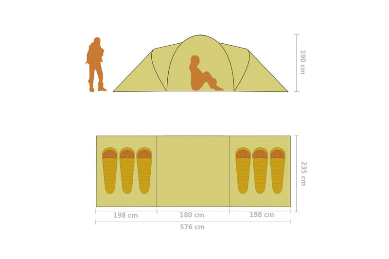 campingtelt 6 personer blå og lyseblå - Blå - Familietelt - Telt