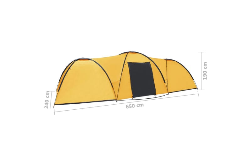 Campingtelt 8-Personers 650x240x190 cm Iglofacon Gul - Gul - Sport & fritid - Camping & vandring - Telt