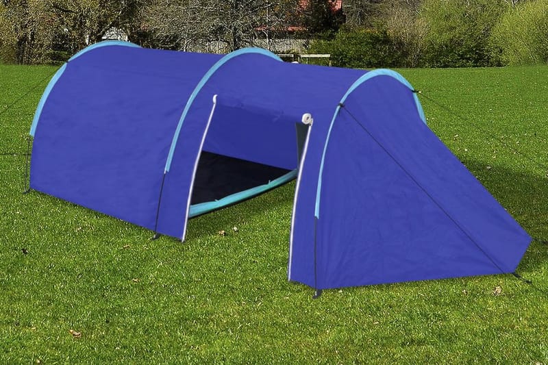 Campingtelt Til 4 Personer Marineblå/Lyseblå - Blå - Sport & fritid - Camping & vandring - Telt