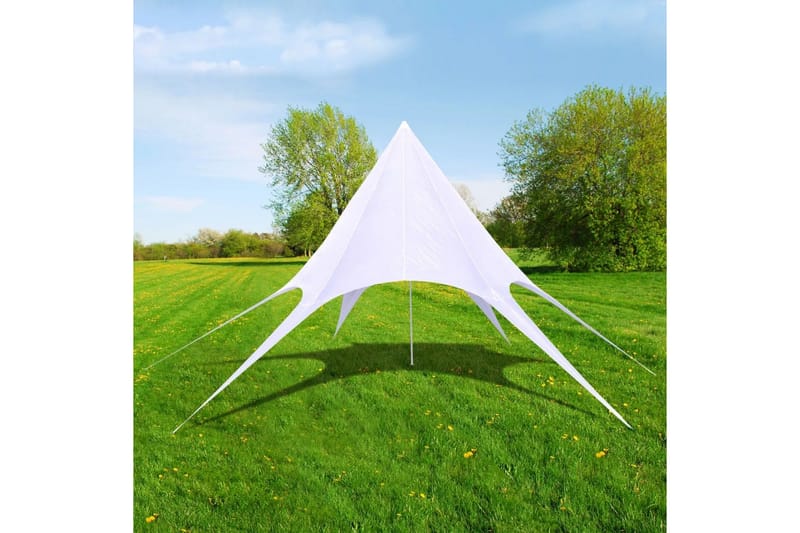 Sekskantet Stjernepavillon 10 M - Hvid - Sport & fritid - Camping & vandring - Telt