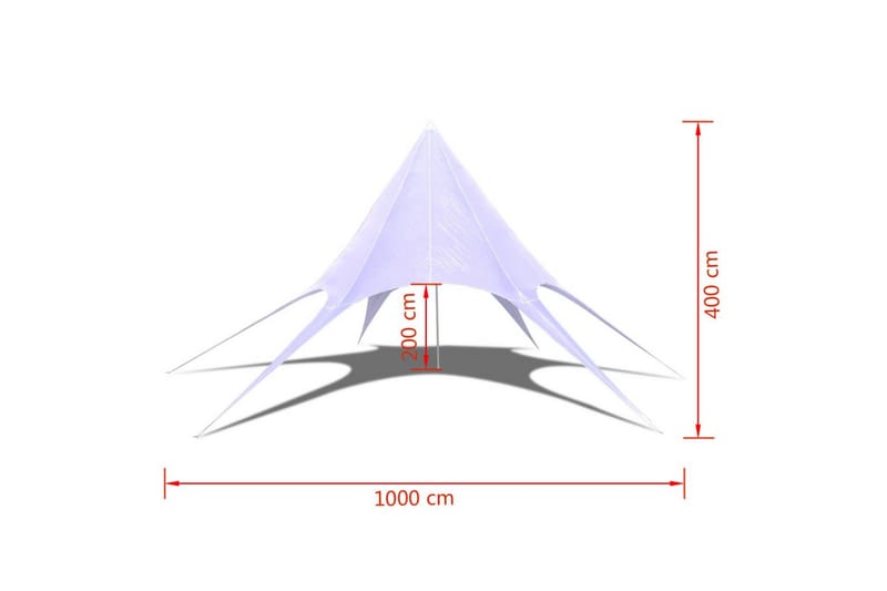 Sekskantet Stjernepavillon 10 M - Hvid - Telt - Tarp