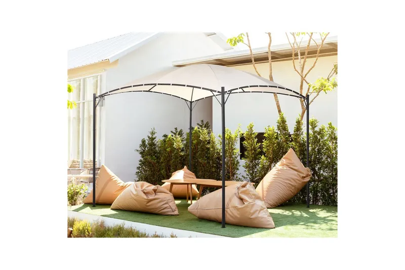 Trädgårdspergola Beliani Vomero Beige/svart Beige||Black - Havemøbler - Solafskærmning - Pergola