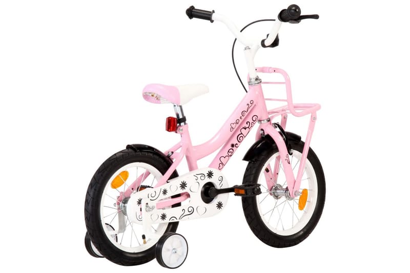 Børnecykel Med Frontlad 14 Tommer Hvid Og Pink - Lyserød - Børnecykel & juniorcykel